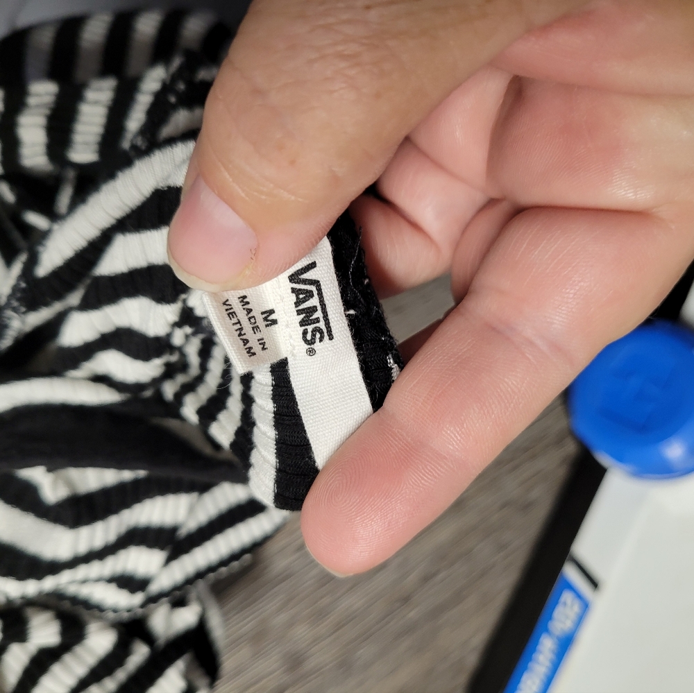 Vans Skater Dress Black & White Striped Midi Length Women's Size Medium - Picture 4 of 4
